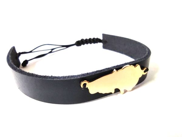 Leather Bracelet with Map