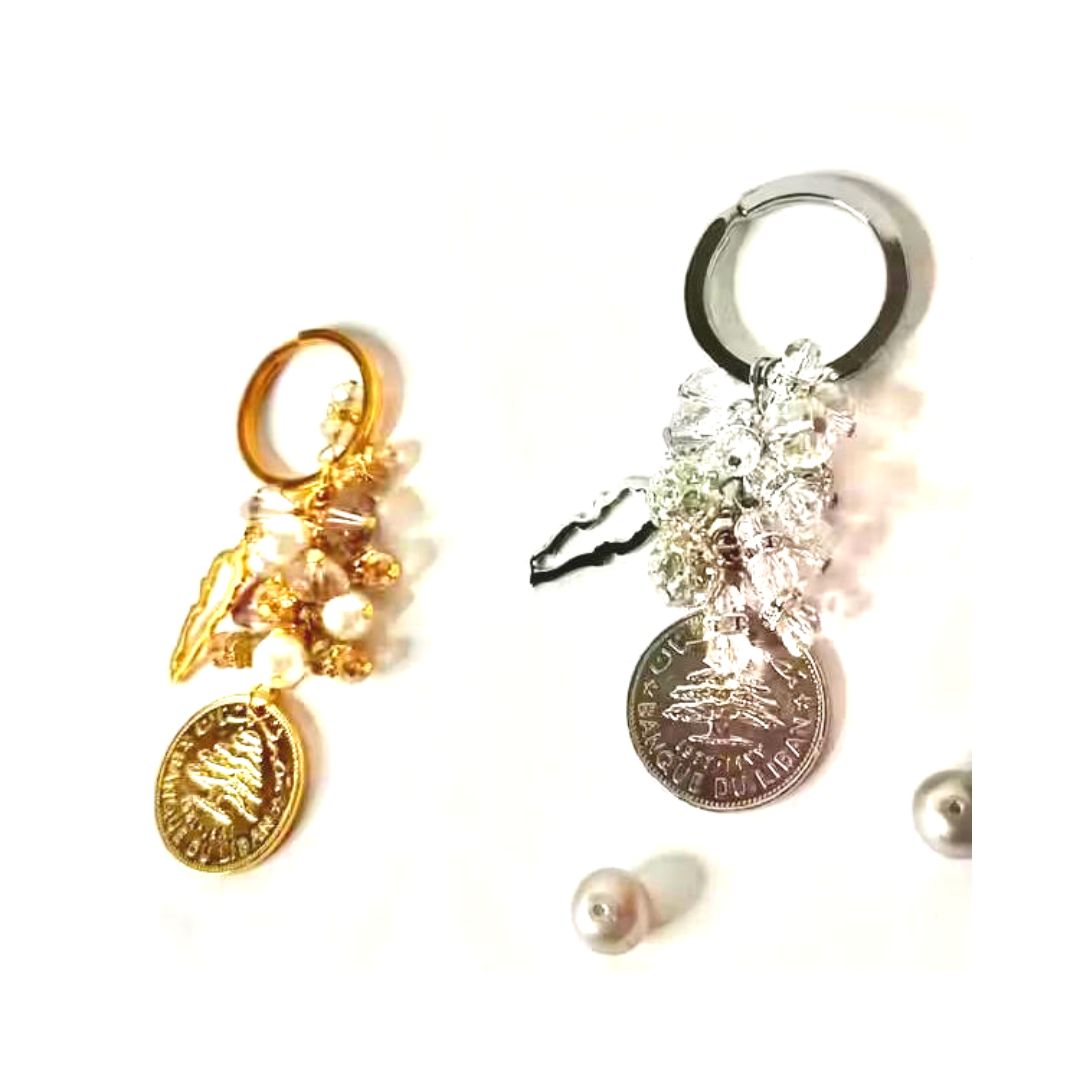 Lira Key Chain Gold Silver – Scent of Lebanon Lira Key Chain Gold Silver – Scent of Lebanon